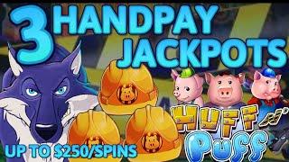HIGH LIMIT Lock It Link Huff N' Puff (3) HANDPAY JACKPOTS ⋆ Slots ⋆ $100 BONUS Slot Machine UP TO $250 SPINS