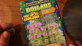 Scratching off a $5 Instant Lottery Ticket from Ohio - Double Sided Dollars