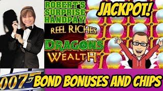 HANDPAY JACKPOT! REEL RICHES DRAGON'S WEALTH & JAMES BOND