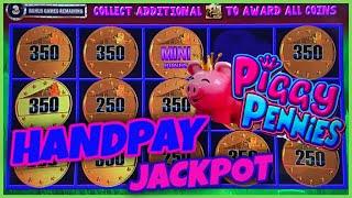 HIGH LIMIT All Aboard ⋆ Slots ⋆ Piggy Pennies HANDPAY JACKPOT $25 Bonus Round Slot Machine Casino