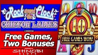 Rock Around The Clock: Chiffon Ladies - First Attempt, Two Free Spins Bonuses, Nice Win