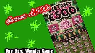 •Instant £500•....... One Card Wonder Game...•...mmmmmmMMM •