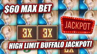$60 MAX BET  BUFFALO SPIRIT HIGH LIMIT JACKPOTS ⋆ Slots ⋆ HUGE HIGH LIMIT BONUS & SLOT PLAY