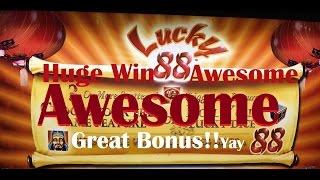 Aristocrats Lucky 88 Slot Machine Max bet $3  Bonus x2 Super Win!! at Harrah's CA