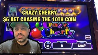 Crazy Cherry $6 Bet Chasing the 10th coin at Choctaw Casino Durant !! Monopoly Money Grab Live Play!