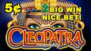 BIG WIN! - Cleopatra 5cent denom...NICE BET! - Slot Machine Bonus