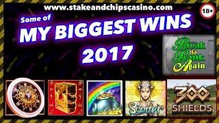 BIG WINS OF 2017 COMPILATION !! • LIVE CASINO SLOTS BONUS ROUNDS • Stake and Chips Gambling Channel