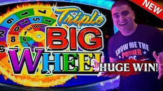 NEW SLOT! High Limit TRIPLE BIG WHEEL Slot Machine Max Bet Bonus & BIG WINS | Live Slot Play