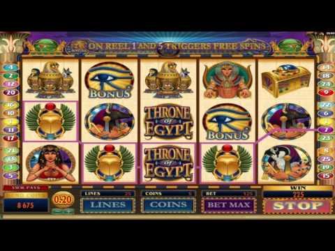 Free Throne of Egypt slot machine by Microgaming gameplay ★ SlotsUp