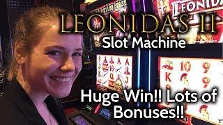Leonidas 2 Slot Machine Huge WIn!!! Incredible run of BONUSES!!!