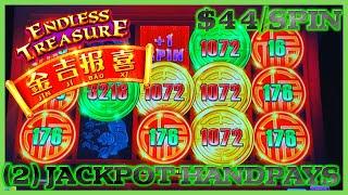 •️HIGH LIMIT Endless Treasure (2) JACKPOT HANDPAYS  •️$44 SPIN BONUS ROUND Slot Machine Casino •️