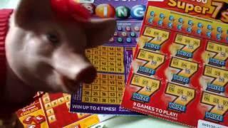 All 3 pound Scratchcard Game...SUPER 7's...PURPLE BINGO...and CASHWORD...