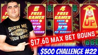 $17.60 Max Bet Bonus On ️Prancing Pigs Slot ! $500 Challenge To Win At Casino EP-22