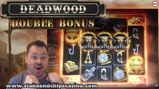 I GOT THE DOUBLE BONUS on DEADWOOD SLOT !! - Online Casino Game Win