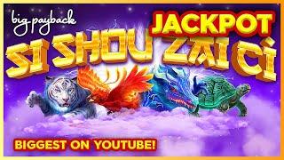RECORD-BREAKING JACKPOT ON YOUTUBE for Si Shou Zai Ci Slot Machine! INCREDIBLE!!