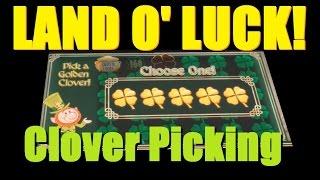 ♣♣ LEPRECHAUN’s GOLD LAND O’ LUCK SLOT MACHINE WINS! Clover Patch Slot Machine Bonus! ~DProxima