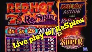 • Red Hot 7's Re-Spin Slot • Live Play w/ Bonus Re-Spins • Slot Play •