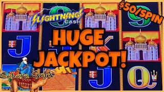 HIGH LIMIT Lightning Link Sahara Gold (2) HANDPAY JACKPOTS ★ Slots ★️ $50 Bonus Round Slot Machine C