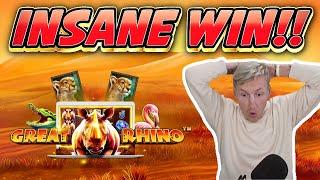 INSANE WIN!!! Great Rhino Megaways BIG WIN - Casino Games from Casinodaddys live stream