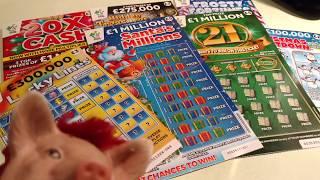 Scratchcards...SANTA'S MILLIONS..LUCKY LINES..'21'GREEN..FROSTY & COUNTDOWN