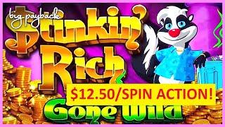 $12.50/BETS on Stinkin' Rich Skunks Gone Wild Slots - IT'S LIKE A NEW GAME!