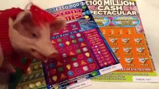 Oh! No!.More Millionaire Scratchcards..9x LUCKY.Instant GEMS.HOT MONEY....with Moaning Piggy....
