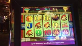 Pompeii - Line Hit - $2 Bet. So this was the second time I got five helmets.