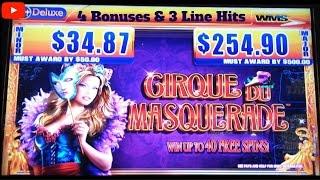 ( First Attempt ) WMS - Cirque du Masquerade : 4 Bonuses & 3 Line Hits