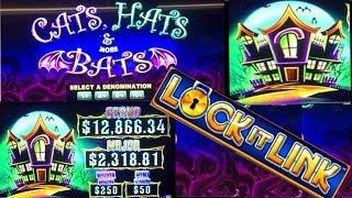 • Lock It Link •Cats Hats & Bats •- Huge Bonus Win ! The Lodge Casino
