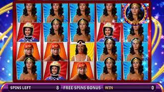 WONDER WOMAN Video Slot Casino Game with an AMAZING AMAZON FREE SPIN BONUS
