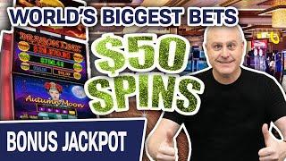 ⋆ Slots ⋆ $50 Spins on Dragon Link! ⋆ Slots ⋆ The BIGGEST SLOT BETS IN THE WORLD = Jackpot! + 88 Fortunes