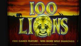 BIG WIN! (& Then A Big Flop) 100 Lions Slot Machine-2 BONUSES $4.00 BET