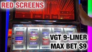 MAX BET VGT 9-LINER WITH RED SCREENS AT RIVER SPIRIT CASINO! HIT MAKER AND CRAZY CHERRY!!!
