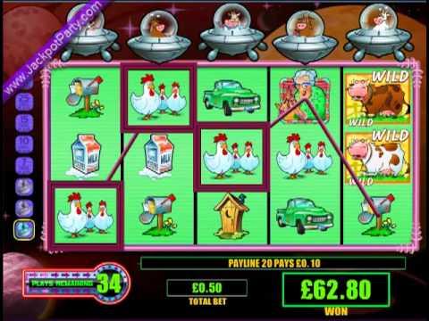 SUPER BIG WIN £104.40 (209:1) on INVADERS FROM THE PLANET MOOLAH™ SLOT GAME AT JACKPOT PARTY®