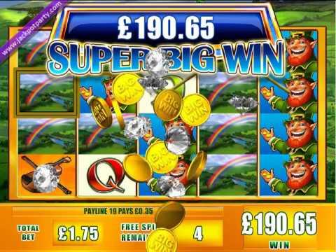 £416.43 super big win (238 X stake) on Leprechauns Fortune™ - Huge slot jackpots at Jackpot Party