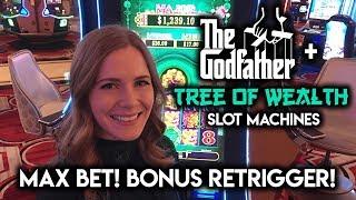 The Godfather Slot Machine MAX BET Free Spins Bonus Re-Trigger! Tree of WEALTH $8.80 MAX BET