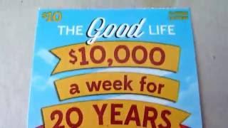 The Good Life - $10 Instant Lottery Scratch Off Ticket - Old video, never posted.
