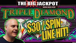 $30 / SPIN •️ LINE HIT JACKPOT! •️ TRIPLE DIAMOND WIN!