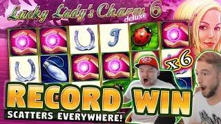 BIGGEST WIN OR FAIL?? 5 SCATTERS RECORD WIN ON LUCKY LADYS CHARM (MUST SEE)
