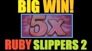 ★ BIG SLOT BONUS RUBY SLIPPERS 2!! Wizard Of Oz Ruby Slippers 2 Glinda Slot Machine Bonus! ~WMS