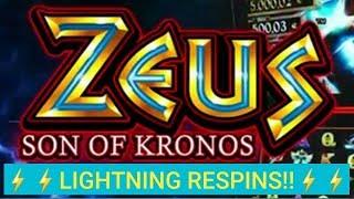 Zeus Son of Kronos Slot Machine | Lightning Respins!! | Ryan Plays Slots