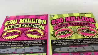 $30 Million Extreme - Scratching off TWO $10 Illinois Lottery Tickets