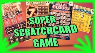 SUPER SCRATCHCARDS..MATCH MILLION.FULL £1000..100X.WIN ALL