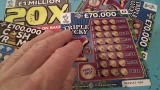 BIG £50.00 Scratchcard game..Triple 7's..20X..Tripler..Cash Pyramid..Lotto..etc