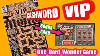 •Two Card Wonder Game....•Cashword V.I.P.•.Merry Christmas Scratchcards