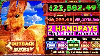 My BIGGEST HANDPAY JACKPOT on Mighty Cash Outback Bucks Slot Machine ! Live High Limit Slot Action