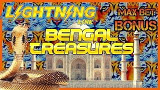 •️HIGH LIMIT Lightning Link Bengal Treasures •️$25 MAX BET BONUS ROUND Slot Machine Casino