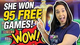 MAX BET  -  95 FREE GAMES - WHAT WOULD YOU DO ?