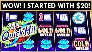 SO MANY BONUSES! I CAN'T BELIEVE I WON THIS MUCH OFF A $20! QUICK HIT SLOT MACHINE