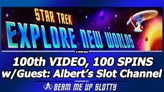 Star Trek Slot - 100th Video, 100 Spins - Big Win!, w/Guest: Albert's Slot Channel